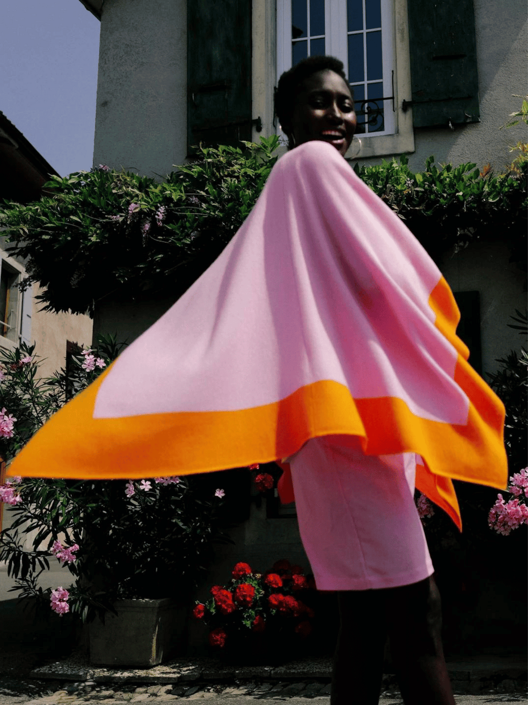 Poncho colorblock