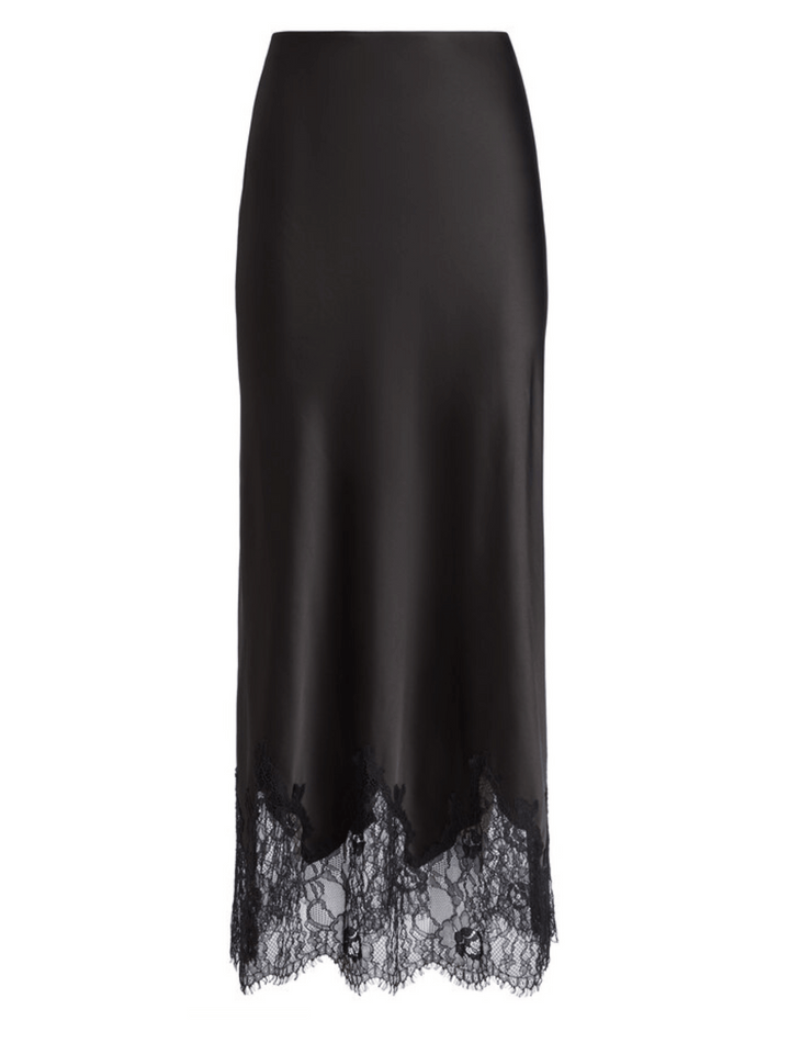 MAEVE MIDI SLIP SKIRT WITH LACE TRIM