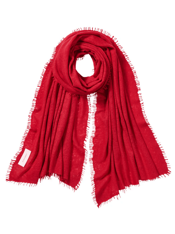 Lava Red cashmere scarf