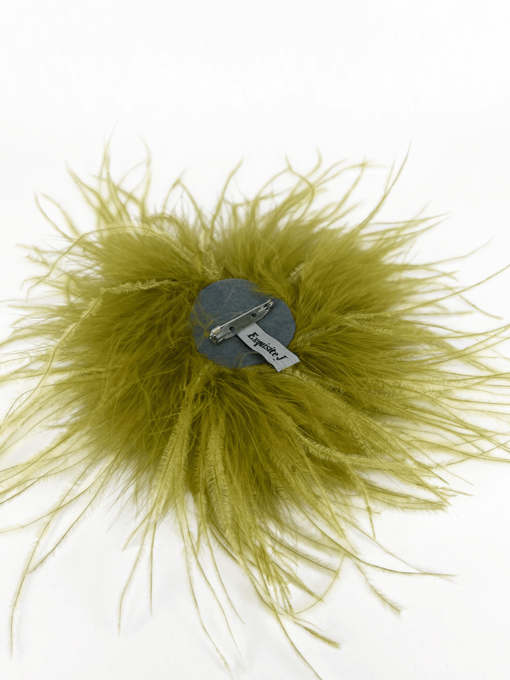 Feather Brooch Green