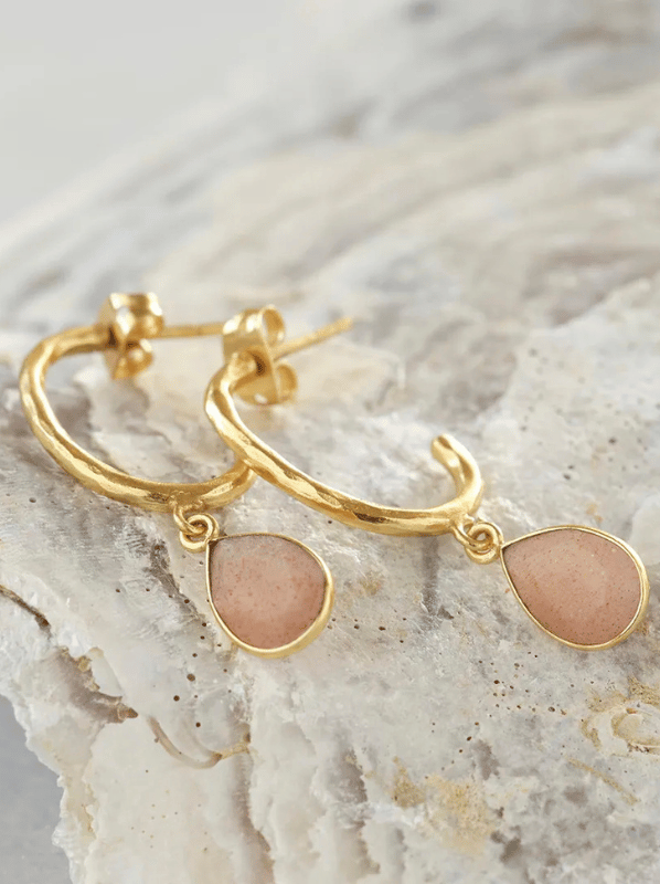 Admiring Peach Moonstone Earrings