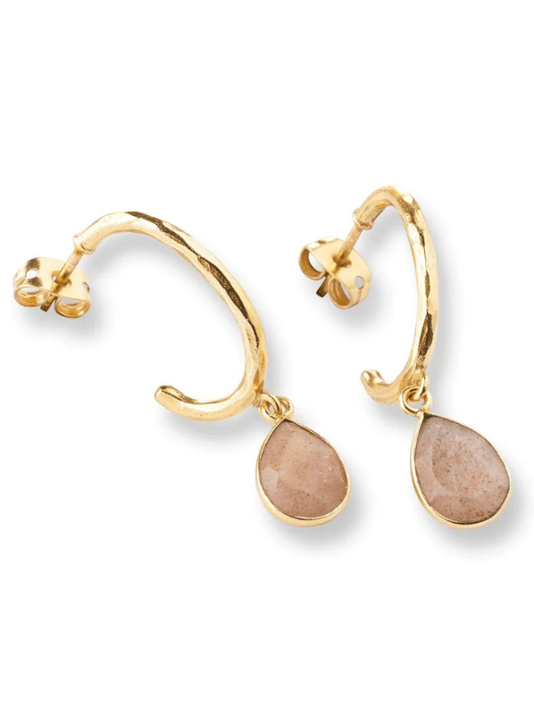 Admiring Peach Moonstone Earrings