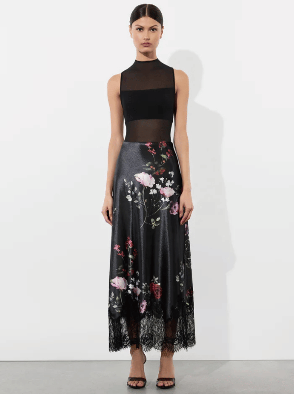 Maeve velvet slip skirt