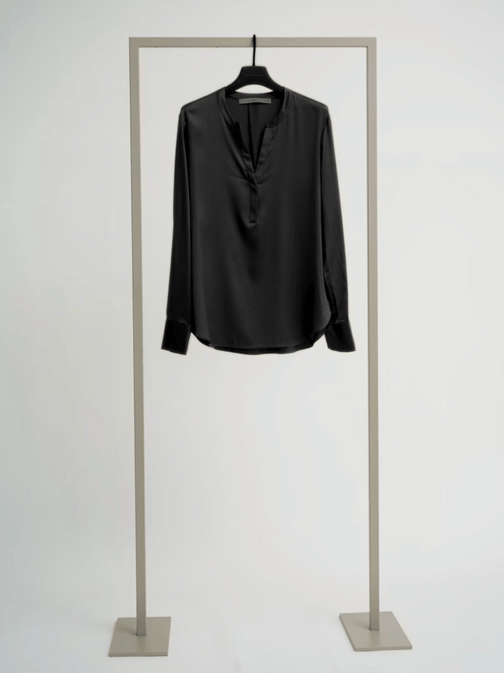 silk blouse black