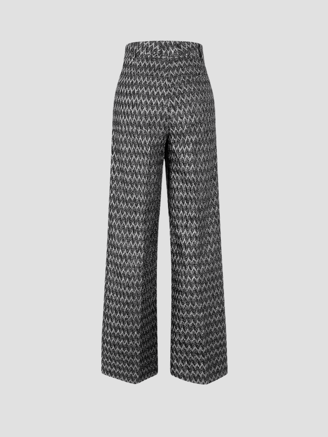 Trousers with jagged pattern and lurex threads 