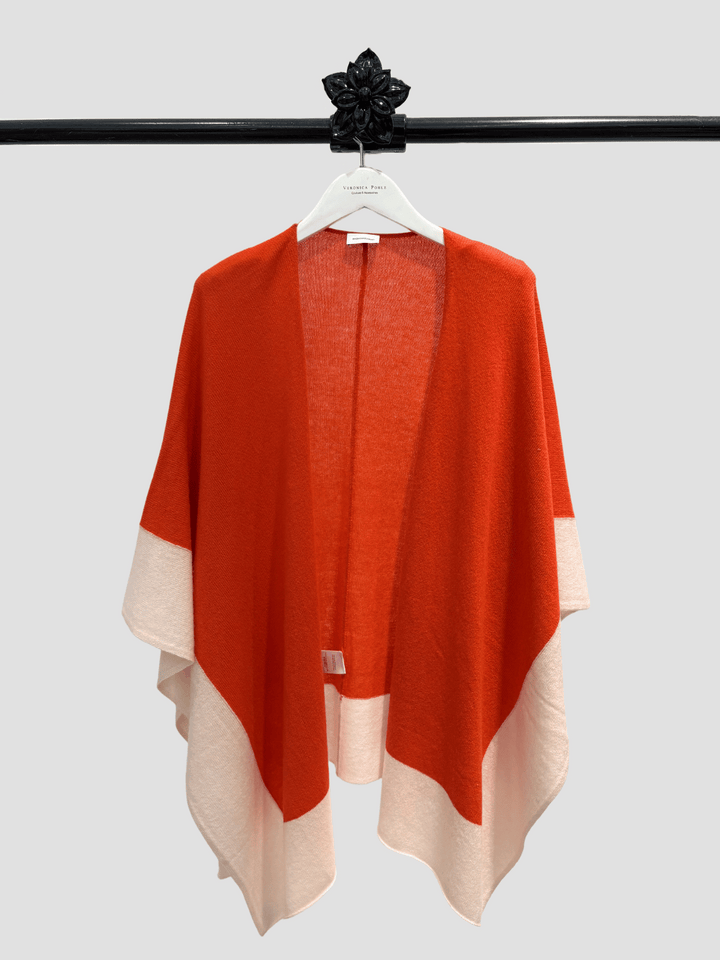 Poncho Colorblock Red-Rose