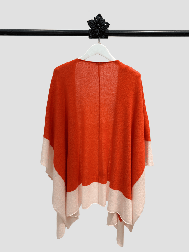 Poncho Colorblock Red-Rose