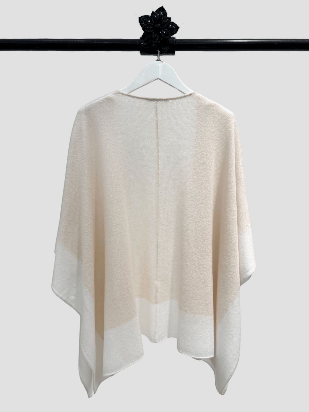 Poncho Colorblock Rosé-White