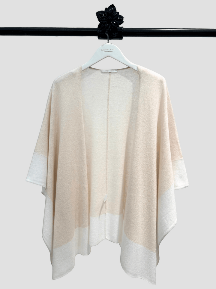 Poncho Colorblock Rosé-White