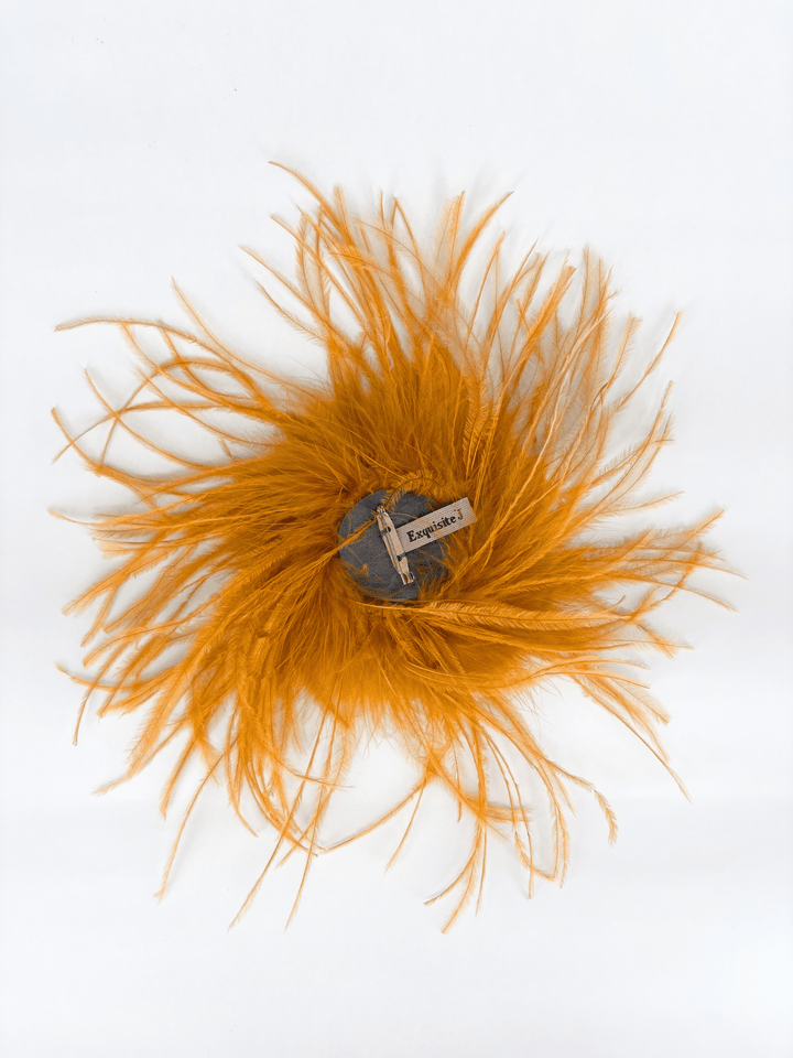 Orange Feather Brooch