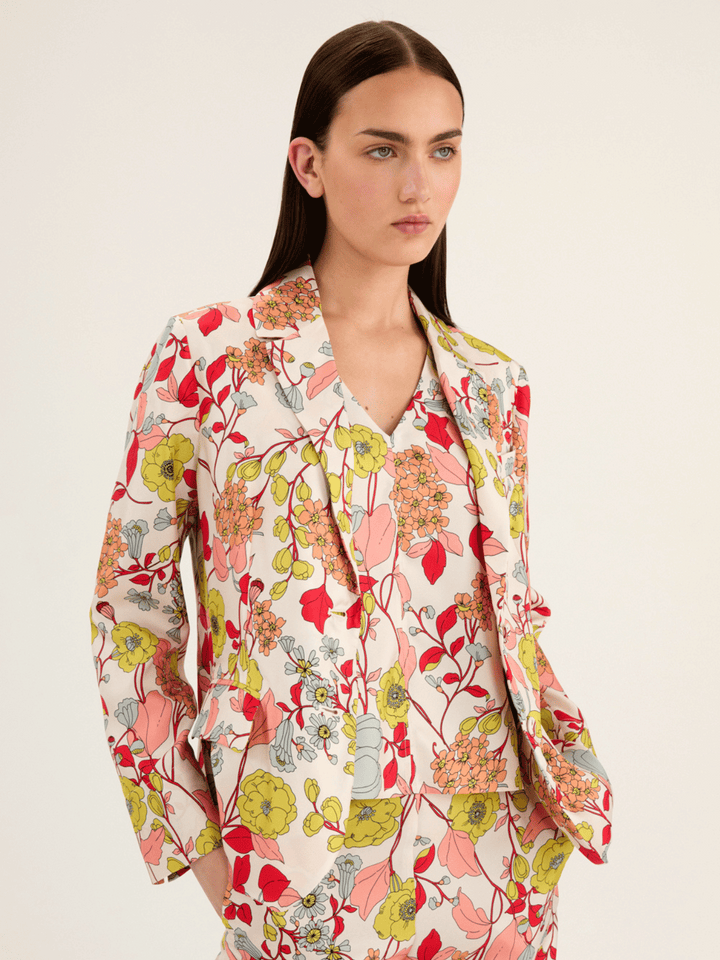 Coral Flower Blazer