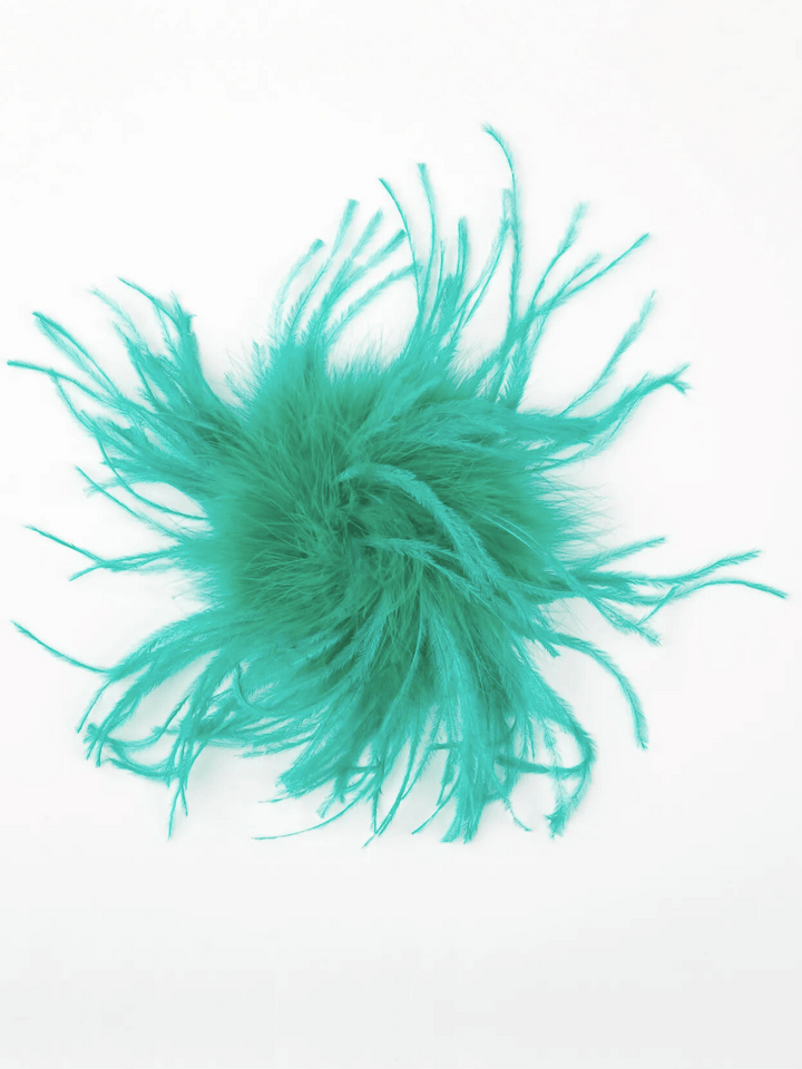 feather brooch turquoise