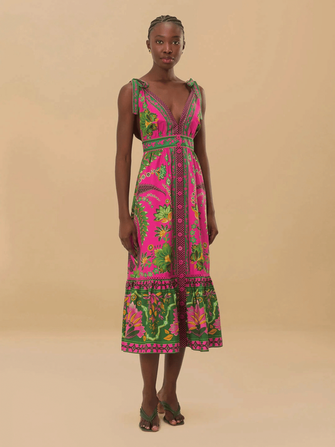 ANA TAPESTRY PINK MIDI DRESS