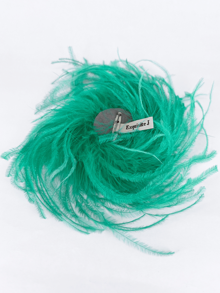 feather brooch turquoise